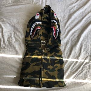 camo bape sharkhoodie